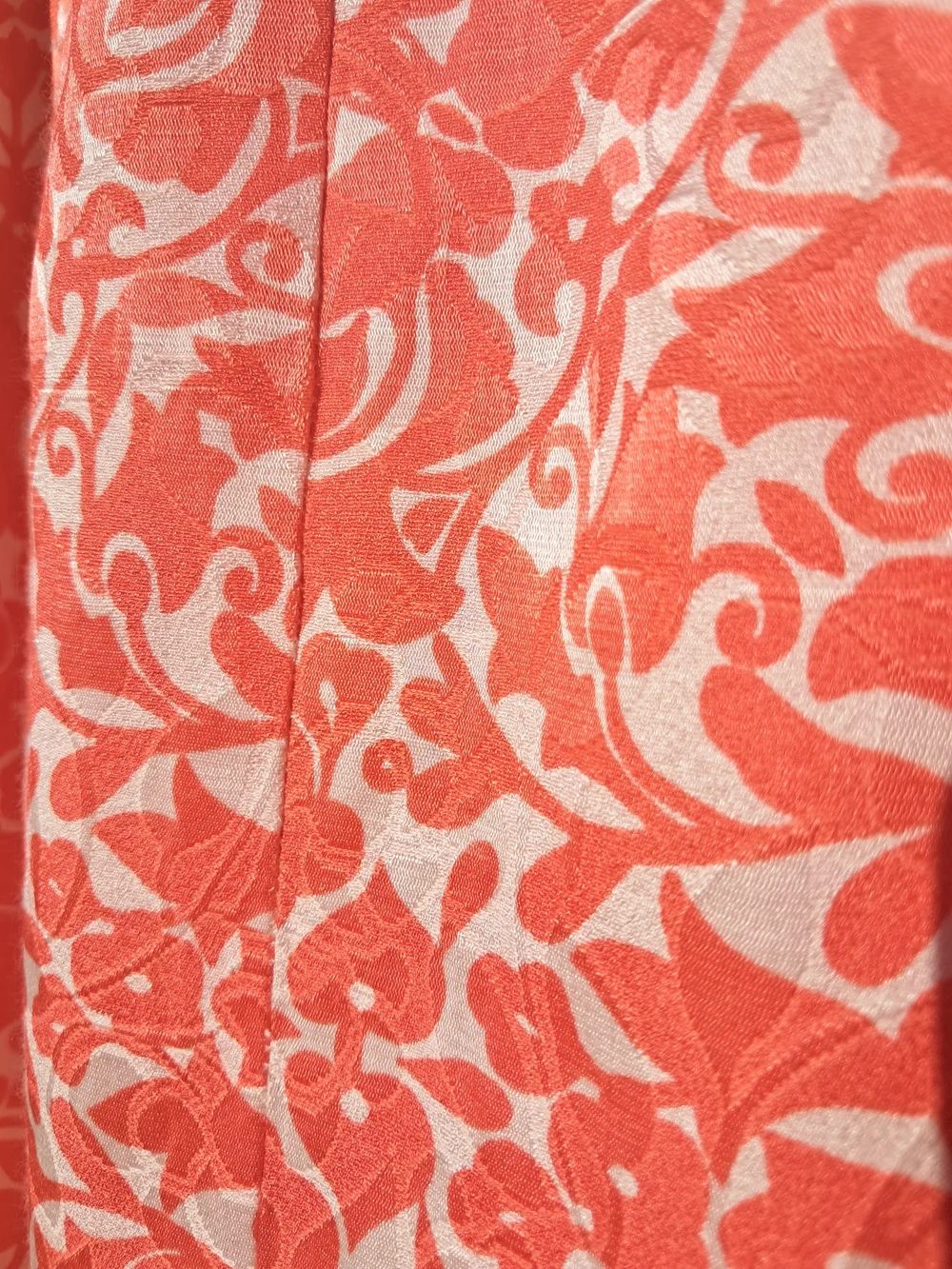 Tory Burch Silk Size 0 Coral and Cream Floral Pleated Sheath Dress EUC